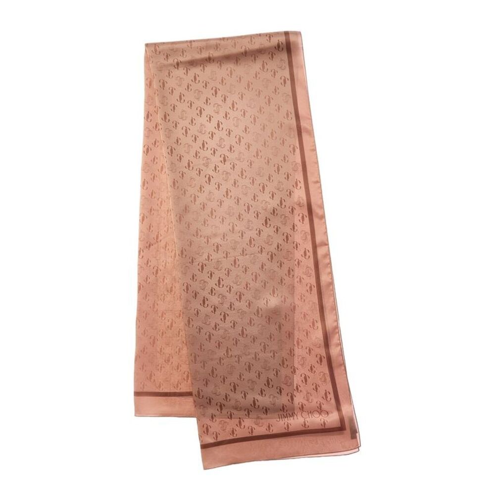 Jimmy Choo Logo Silk Scarf, Pink